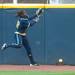 Michigan outfielder freshmen Sierra Lawrence misses a catch during the fifth inning in their game against Iowa at Alumni field Saturday, April 20.
Courtney Sacco I AnnArbor.com